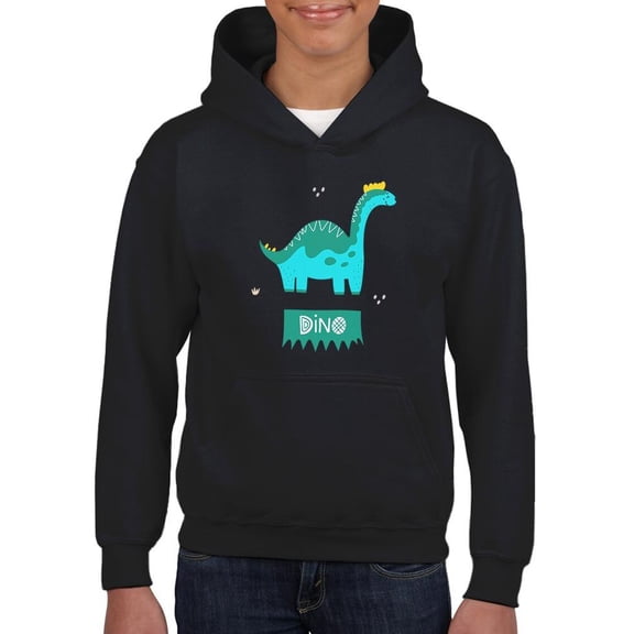 Cute Green Dino. Hoodie Juniors -Image by Shutterstock, Medium