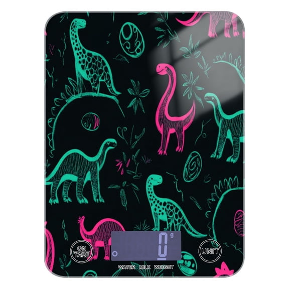 Cute Green Dinosaurs Food Scale Digital Kitchen Scale Waterproof Grams Ounces lbs for For Baking and Cooking