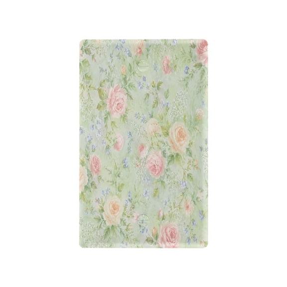 Cute Green Floral Print Decorative Wall Plate, Flame Retardant PC Plastic Light Switch & Outlet Cover with Mounting Screws Fits Blank Unused Outlet