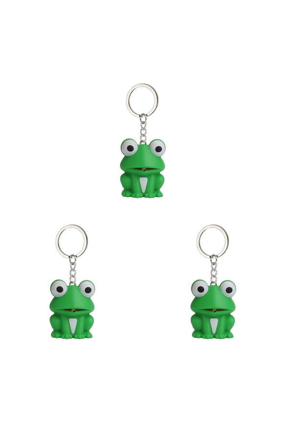 Cute Green Frog Keychain With Light And Sound Keyfob Kids Toy Gift