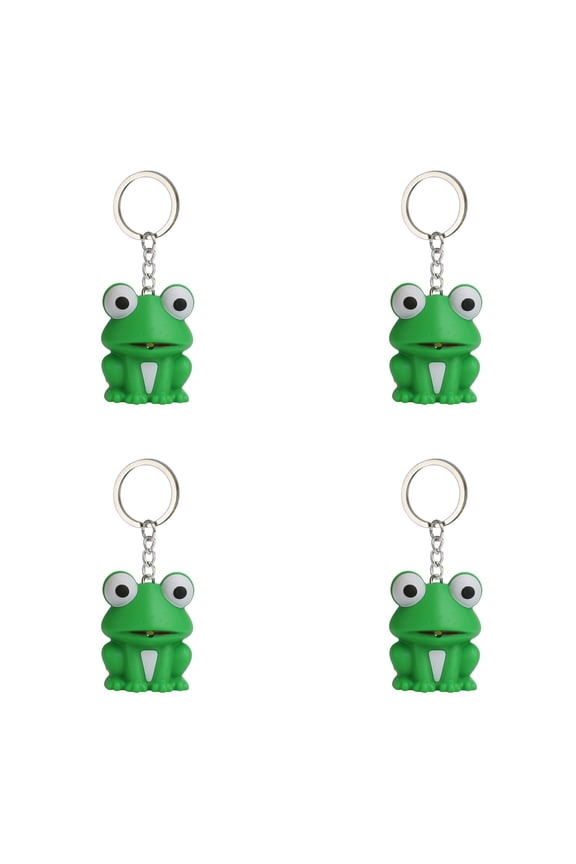 Cute Green Frog Keychain With Light And Sound Keyfob Kids Toy Gift