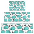 thumbnail image 1 of Cute Green Hedgehog Kitchen Rugs Sets Of 3,Kitchen Runner Rugs Non Skid Washable,Decorative Kitchen Floor Mats for Kitchen,Sink,Laundry,17"x30"+ 17"x47" + 17"x59", 1 of 6