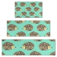thumbnail image 1 of Cute Green Hedgehog Pattern Kitchen Rugs Sets Of 3,Kitchen Runner Rugs Non Skid Washable,Decorative Kitchen Floor Mats for Kitchen,Sink,Laundry,17"x30"+ 17"x47" + 17"x59", 1 of 6