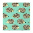 thumbnail image 1 of Cute Green Hedgehog Pattern Square Fitted Tablecloth with Elastic Edge,Square Table Cover,Washable Elastic Table Cover for Home Kitchen Party Decor 34"x34", 1 of 6