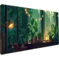 thumbnail image 1 of Cute Green Lofi Desk Mat Plants Mouse Pad Anime Forest Aesthetic Nature Desk Pad, XXL Large Gaming Extended Mousepad for PC Laptop Keyboard Mouse Mat Women Office Decor Girl Playmat 31.5x15.75 in, 1 of 6