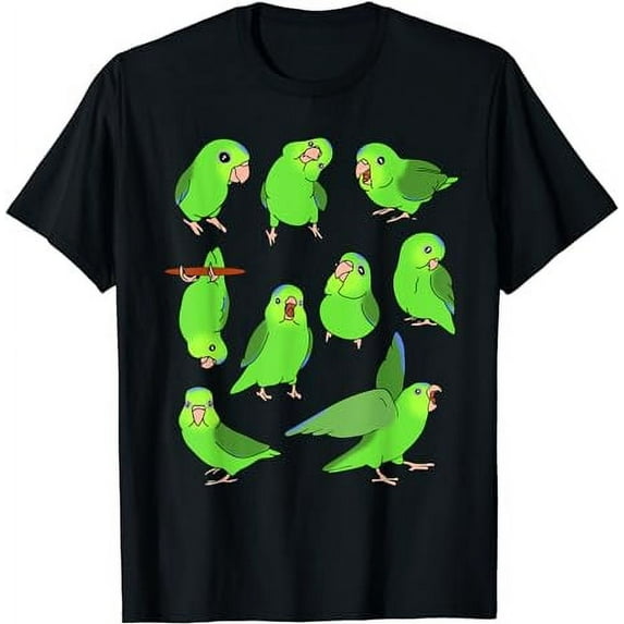 Cute Green Parrotlet Pattern, Fun Parrotlet owner gift idea T-Shirt