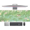 thumbnail image 1 of Cute Green Plant Floral Desk Mat Anime Frog Mouse Pad XL Kawaii Japanese Large PC Gaming Mousepads Computer Keyboard and Mouse Mat for Women Office Gamer Girl Desk Decor Desk Pad 31.5x11.8 in, 1 of 6