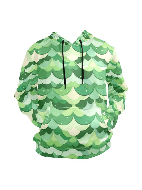 Cute Green Scale Picture Men’s Hoodies Sweatshirt Fleece Jackets Long Sleeve Sweatshirts