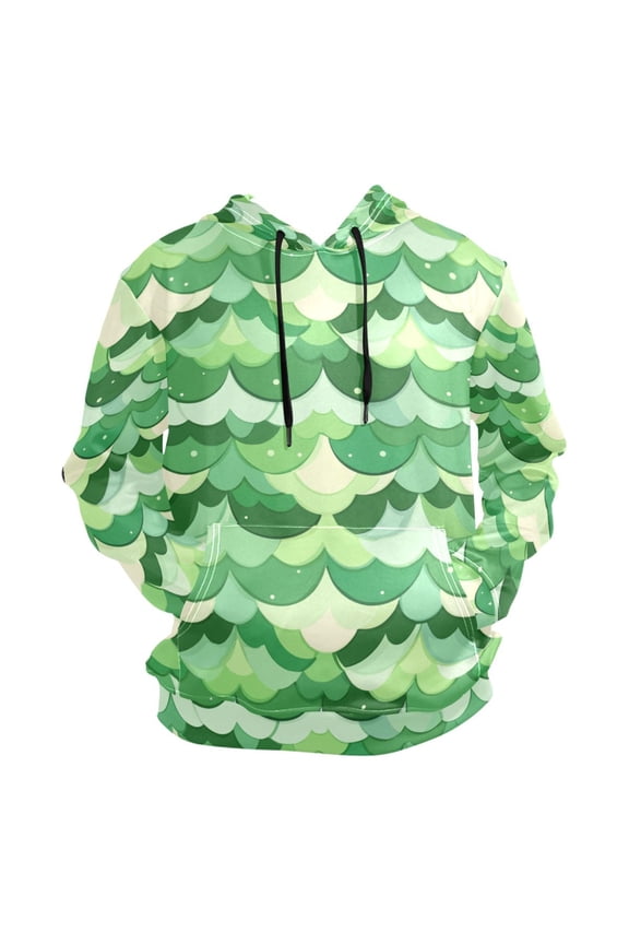 Cute Green Scale Picture Men’s Hoodies Sweatshirt Fleece Jackets Long Sleeve Sweatshirts