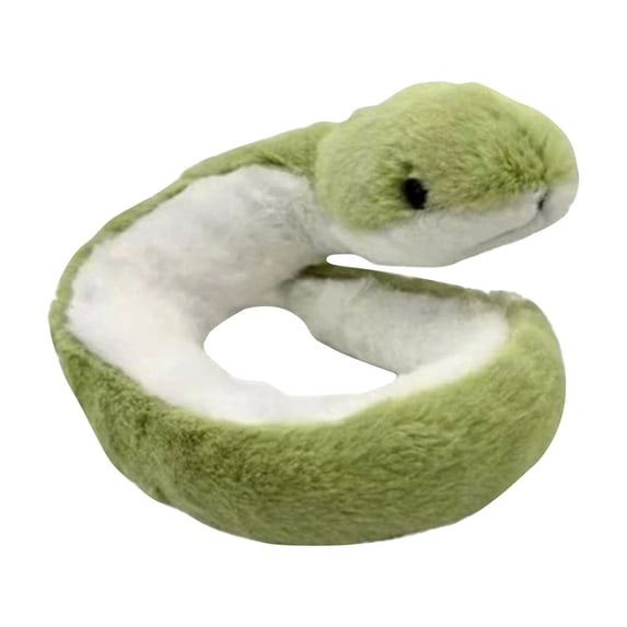 Cute Green Snake Plush Toy Wrist Band Soft Stuffed Animal Huggable Cuddly Wrist Decor Reusable Flexible Design Multi Use As Wrist Accessory Decorative Ornament Fun Gift