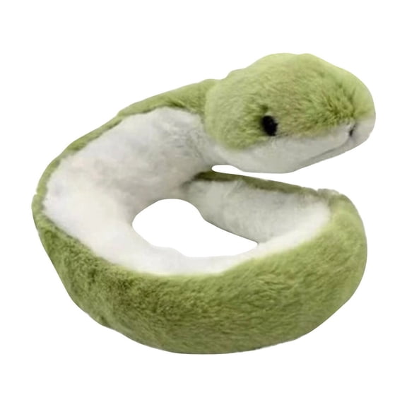 Cute Green Snake Plush Toy Wrist Band Soft Stuffed Animal Huggable Cuddly Wrist Decor Reusable Flexible Design Multi Use As Wrist Accessory Decorative Ornament Fun Gift