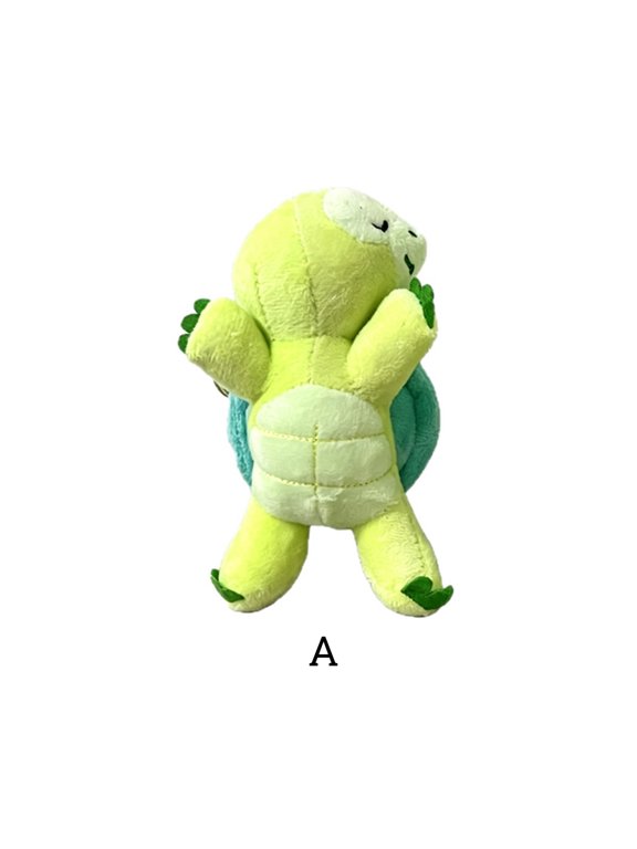 Cute Green Turtle Plush Keychain 2 Styles Available Soft Small Tortoise Stuffed Doll Bag Charm Metal Key Ring Pendant Backpack Hanging Ornament