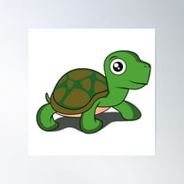 Cute Green Turtle Poster Wall Art, Modern Wall Decor For Living Room Bedroom, 24x24 UNFRAMED