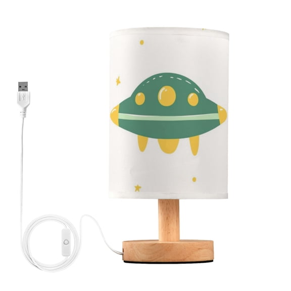 Cute Green Ufos Stars Table Lamp with USB Port LED Warm Light Lamp Night Light Home Decor