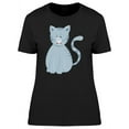 thumbnail image 1 of Cute Grey Happy Kitten Cartoon T-Shirt Women -Image by Shutterstock, Female 3X-Large, 1 of 2