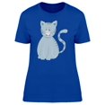 thumbnail image 1 of Cute Grey Happy Kitten Cartoon T-Shirt Women -Image by Shutterstock, Female XX-Large, 1 of 2