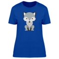 thumbnail image 1 of Cute Grey Wolf Doodle Cartoon Tee Women's -Image by Shutterstock, 1 of 2