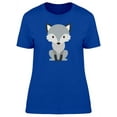 thumbnail image 1 of Cute Grey Wolf Doodle Cartoon Tee Women's -Image by Shutterstock, 1 of 1