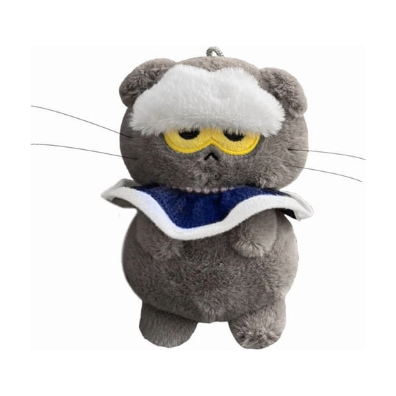 Cute Grumpy Cat Plush Toy Soft Stuffed Cat Doll Grey Sitting Plushie with Hat Outfit Decorative Throw Pillow Collectible Figure Home Decor Gift