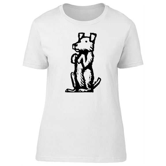 Cute Grunge Dog Sketch T-Shirt Women -Image by Shutterstock, Female Large