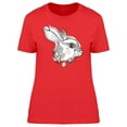 thumbnail image 1 of Cute Grunge Floral Rabbit Sketch T-Shirt Women -Image by Shutterstock, Female x-Large, 1 of 2