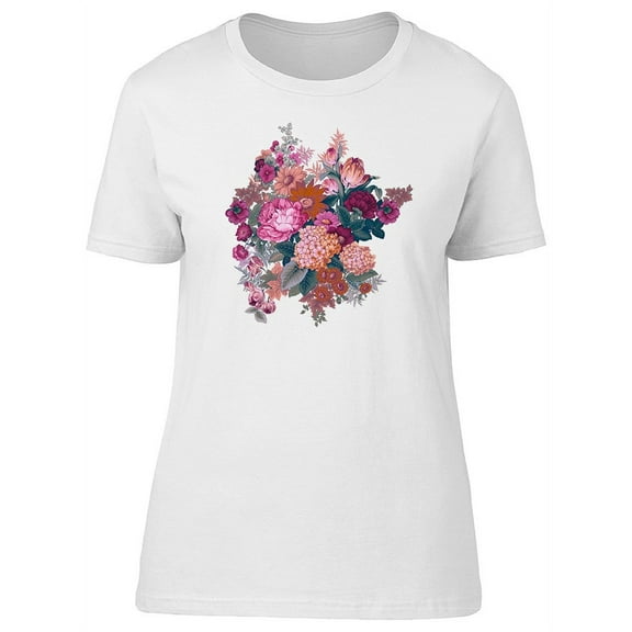 Cute Grunge Summer Flowers T-Shirt Women -Image by Shutterstock, Female Large