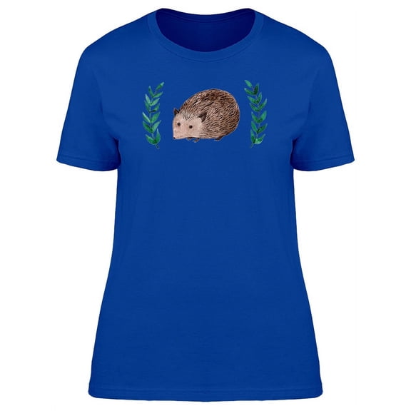 Cute Grunge Watercolor Hedgehog T-Shirt Women -Image by Shutterstock, Female XX-Large