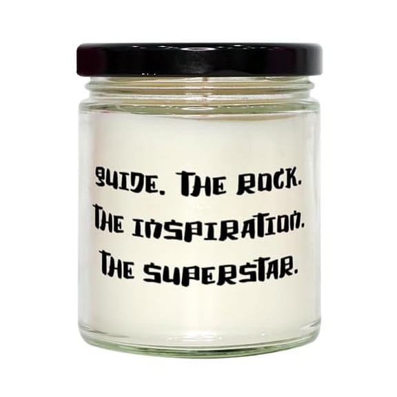 Cute Guide Gifts, Guide. The Rock. The Inspiration. The Superstar, Birthday Scent Candle for Guide from Boss, Gift Ideas for Colleagues, Christmas Gifts for Colleagues, Secret Santa Gifts for