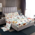thumbnail image 1 of Cute Guinea Pig Bed Sheets Set Mushroom Floral Twin Sheet Set,Cartoon Animal Sheets Watercolor Flowers Leaves Flat Fitted Sheet,Kawaii Room Decor, 1 of 5