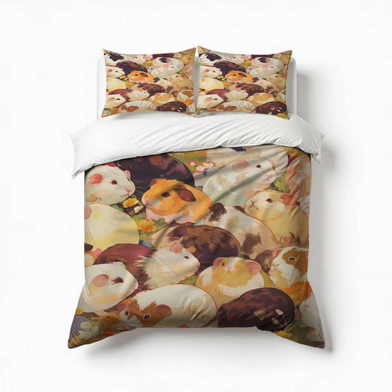 Cute Guinea Pig Bedding Set 3 Pcs Soft Microfiber Quilt Cover For ... - Guinea Pig Bedding With Moisture-Wicking Fabric