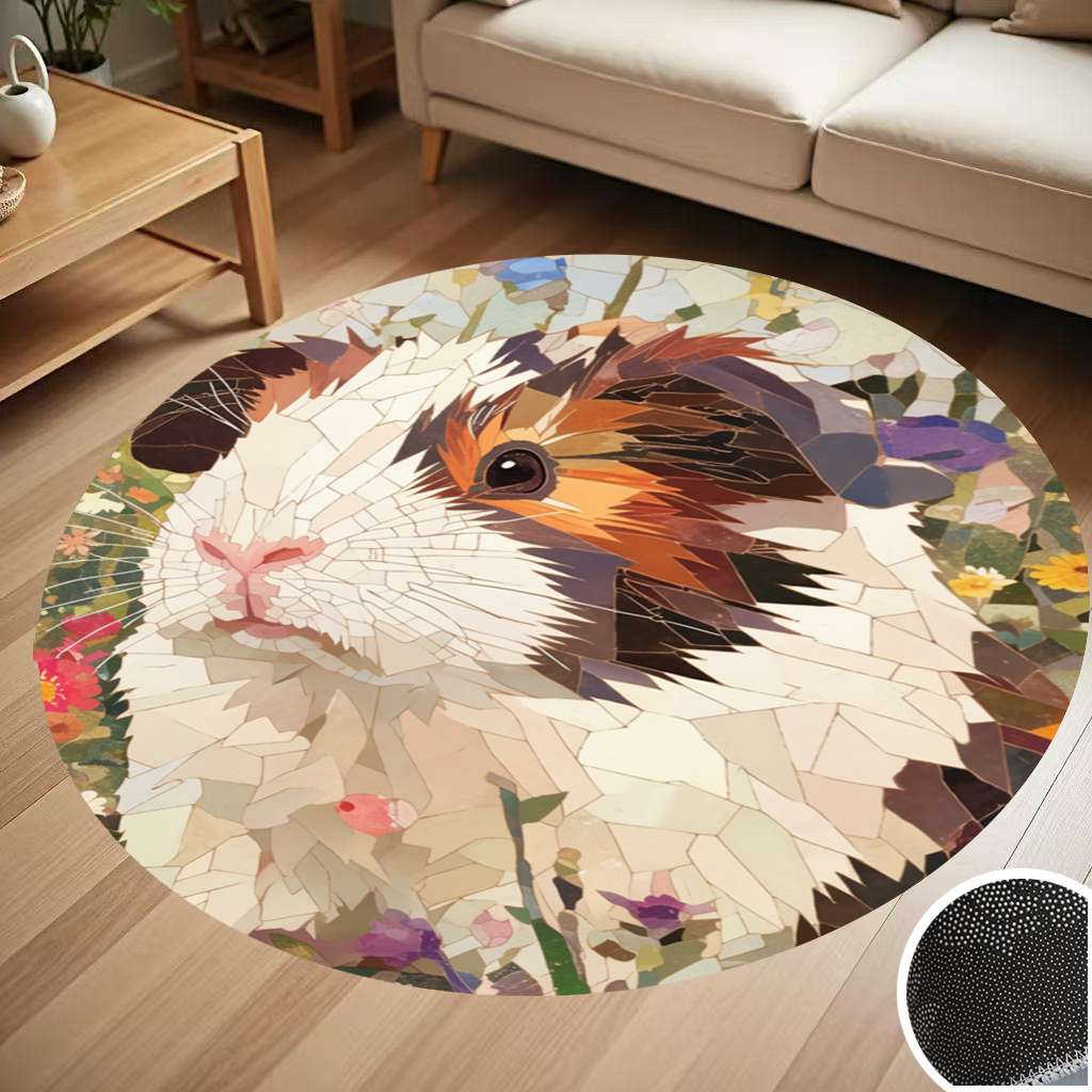 Cute Guinea Pig Round Carpet Living Room Bedroom Home Decoration Coffee ... - Guinea Pig Carpet Ideas