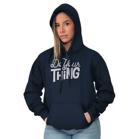 Cute Gym Workout Do Your Thing Saying Women Plus Size Graphic Pullover Hoodie Brisco Brands 2X