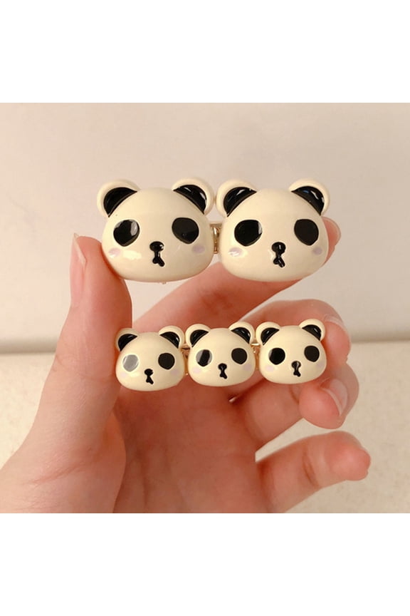 Cute Hair Barrettes Panda Clip for Girls Stylish Headwear Side and Forehead Accessories Unique Design Hair Clip for Everyday Use
