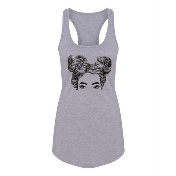 Cute Hairtsyle Girl Racerback Tank Women -Image by Shutterstock, Female Small