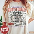 thumbnail image 1 of Cute Halloween Bookish Shirt, Halloween Book Lover TShirt, Reading Ghost Bookworm Tee, Halloween Library Shirt, 1 of 5