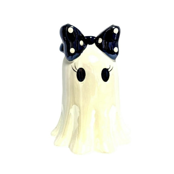 Cute Halloween BowGhost Figurine, Spooky & Fun Vibe to Room Desk Display, Creative Home Party & Office Ornament, Perfect Halloween Decoration & Fall Decor Gift for Horror Lovers