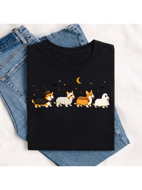 Cute Halloween Corgi Costumes Graphic T-Shirt