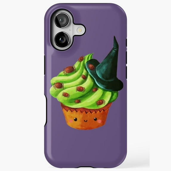 Cute Halloween Cupcake Creepy Compatible Phone Case for iPhone 11–17 Pro Max