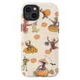 thumbnail image 1 of Cute Halloween Curious Monkey Phone Case, Fall Pumpkins & Costumes Playful Autumn Scene Protective Cover for iPhone 16 15 14 13 12 11 Pro Max Plus Mini, 1 of 6