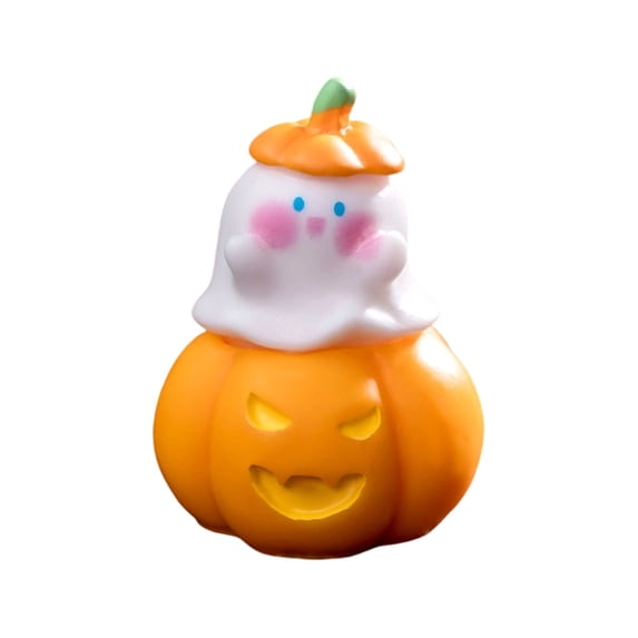 Cute Halloween Decor, Creative Ghost Pumpkin Mini Landscape Figurine Diy Decoration Blind Bag Accessory Spooky Halloween Decor, for Halloween Themed Home Shelf Display, Diy
