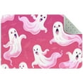 thumbnail image 1 of Cute Halloween Flying Ghosts on Pink Background Small Area Rug, Non-Slip Door Mat Indoor Floor Mat, Washable Kitchen Rug Entrance DMat for Bedroom Living Room, 1 of 7