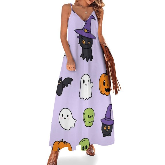 Cute Halloween Friends Sleeveless Dress Women's Evening Dress Womans Clothing
