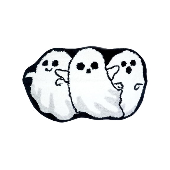 Cute Halloween Ghost Bath Mat, Extra Soft Fluffy Absorbent Non-slip Bathtub Mat, Machine Washable Funny Ghost Shape Bath Rug for Shower Bedroom Door (23.6x15.7 Inch)