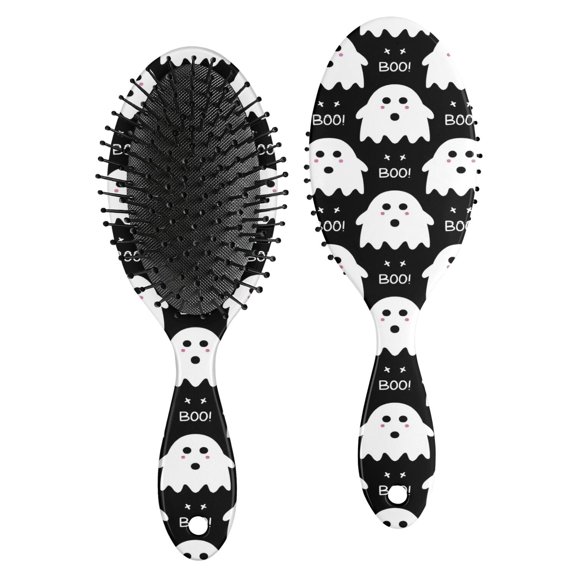 Cute Halloween Ghost Pattern Hair Brush,Girls Detangling Hair Brush,Glide Through Tangles with Ease for Wet & Dry Hair,8.8"X2.8"