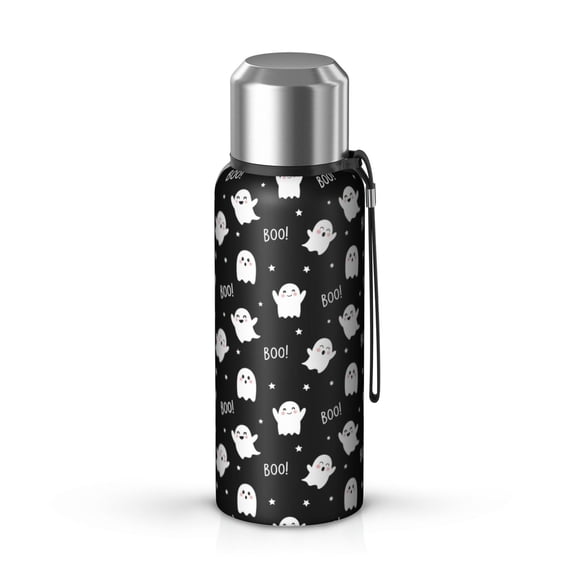 Cute Halloween Ghost Pattern Insulated Coffee Thermos, Vacuum Insulated ...