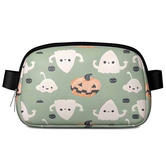 Cute Halloween Ghost Pumpkin Pattern Cute Fanny Packs for Women,Travel Waterproof Crossbody Fanny Bags Waist Purse for Women Anti Theft Adjustable Strap for Running Travel Cycling