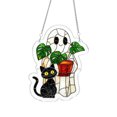 thumbnail image 1 of Cute Halloween Ghost Suncatcher, 7.68" Acrylic Stained Glass Style Window Hanging Ornament, Ghost with Black Cat Boo Decor, Fall Home Garden Wall Art, Gifts for Mom, Plant Lovers & Women, 1 of 5