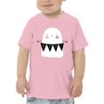 thumbnail image 1 of Cute Halloween Ghost W Banner T-Shirt Toddler -Image by Shutterstock,  2 Toddler, 1 of 4
