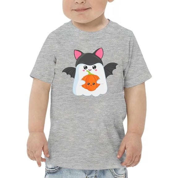 Cute Halloween Ghost W Pumpkin T-Shirt Toddler -Image by Shutterstock,  4 Toddler