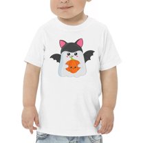 Cute Halloween Ghost W Pumpkin T-Shirt Toddler -Image by Shutterstock,  5 Toddler